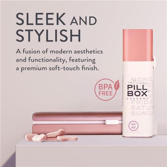 Pretty Pill Box Daily Organizer Compact Pill Case Vitamin Container Travel Women - Picture 3 of 8